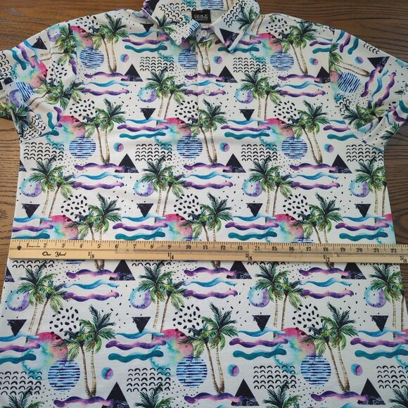 Golf Gods Polo multicolored Men's Polo Top Size L Tropical Abstract Modern Golf - Picture 12 of 13